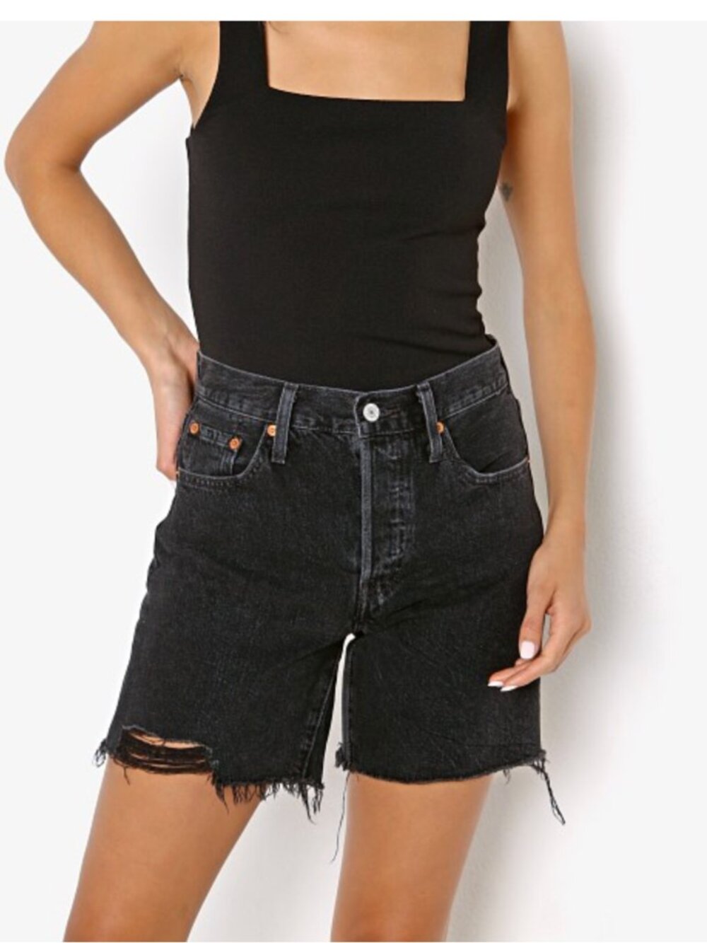 Levi's 501 Mid Thigh Short Lunar Black - Waist 26